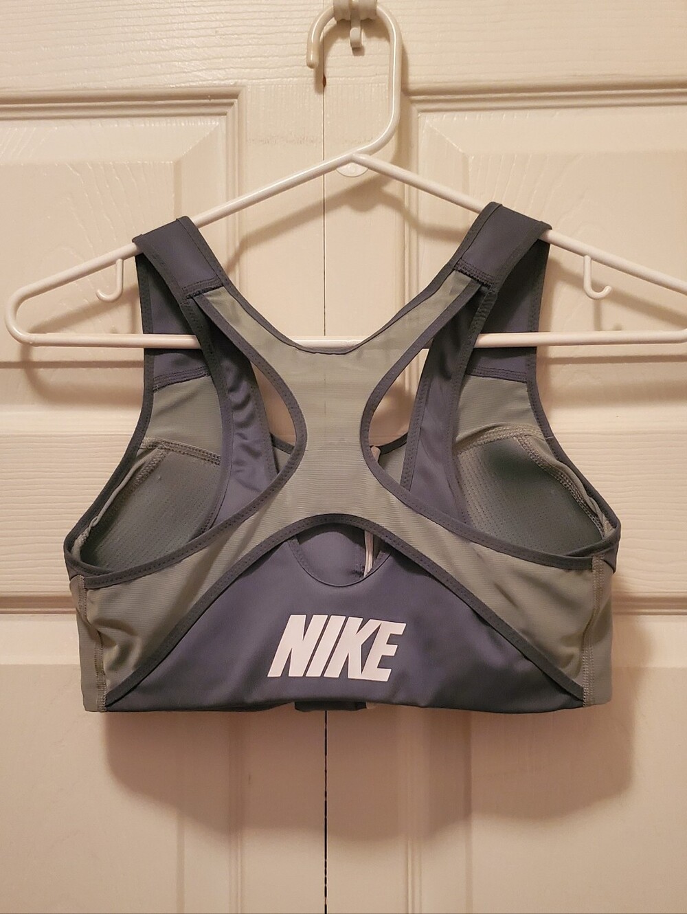 Nike Dri-FIT Grey/Slate/Green Racerback High Support Sports Bra Size Medium
